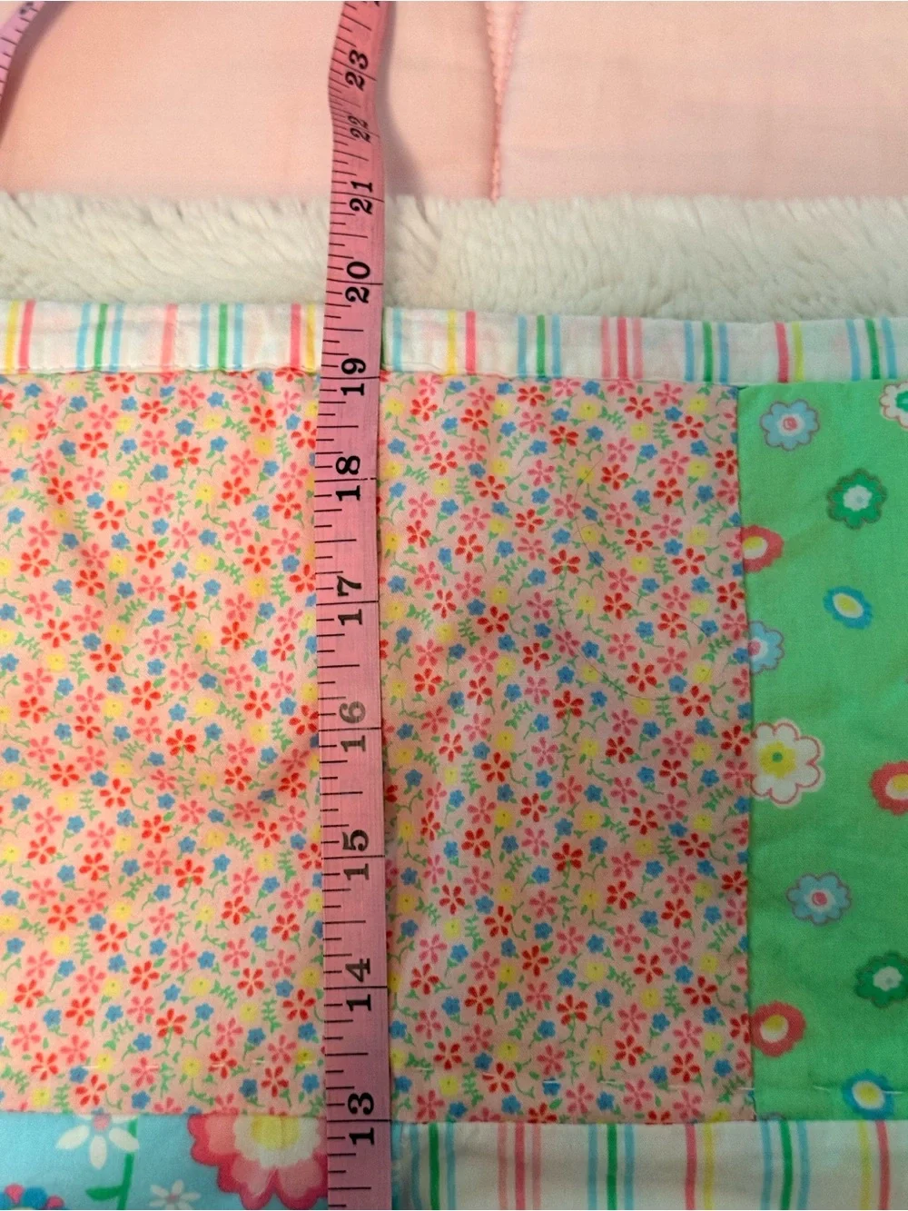 Circo Pastel Patchwork Cotton Quilt Throw - Green, Yellow, Blue, Pink, Cream
